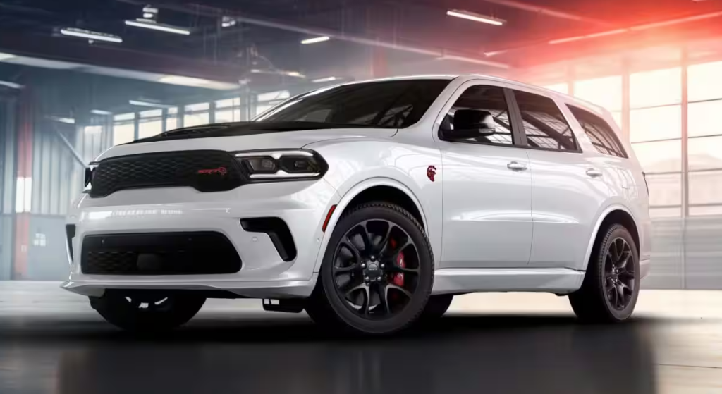 White 2026 Dodge Durango SRT with red trims