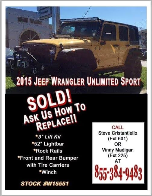 2015 wrangler unlimited sport banner is displayed here.